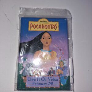 Pocahontas Walt Disney Movie Video VHS Release Promo Pin Button Pinback
